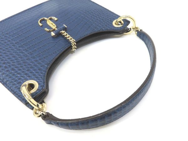 4231102803 05 Jimmy Choo Verennne Hobo Leather Hand Bag Blue