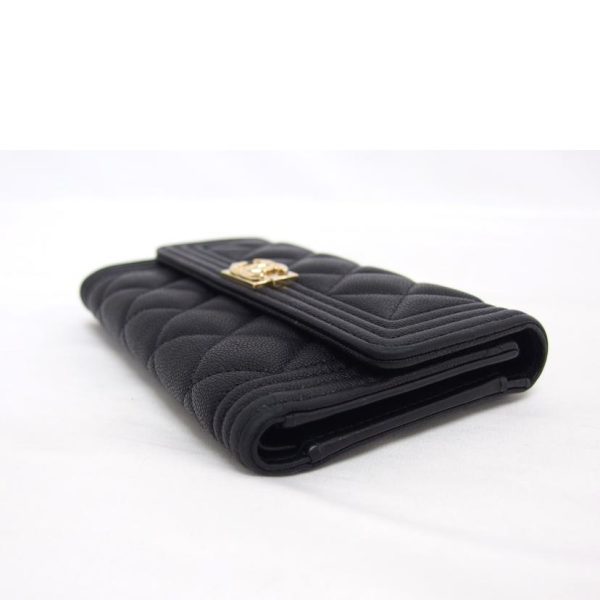 42314 3 Chanel Boy Chanel Small Leather Wallet Black