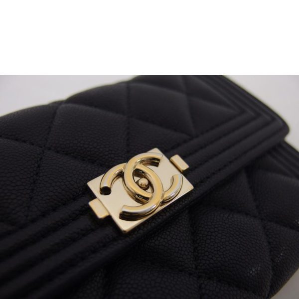 42314 8 Chanel Boy Chanel Small Leather Wallet Black