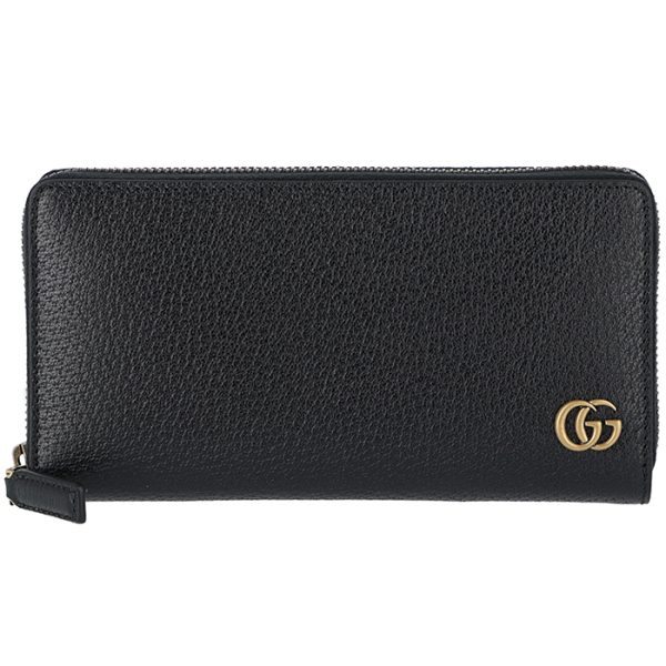 428736dj20t1000 1 Gucci GG Marmont Round Zipper Wallet Black