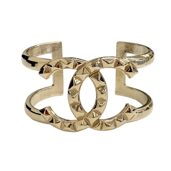 4304 0 Chanel Cuff Coco Mark Cuff Bracelet Gold