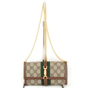 4305240207867t 1 Gucci GG Canvas Canvas Leather Crossbody Shoulder Bag Beige