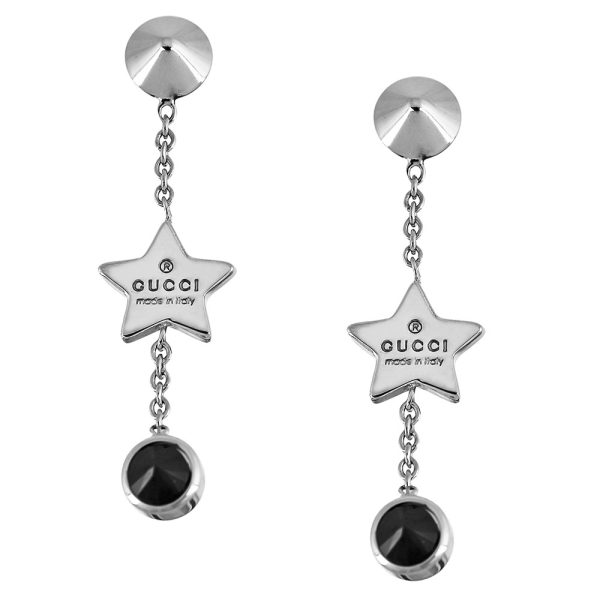 434598 i8cn6 8127 01 Gucci Star Earrings Silver Black