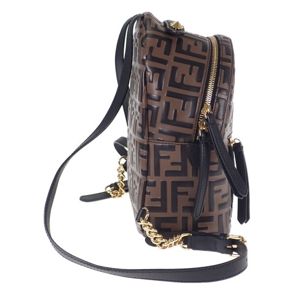 436440 04 Fendi FF Backpack Small Rucksack Brown