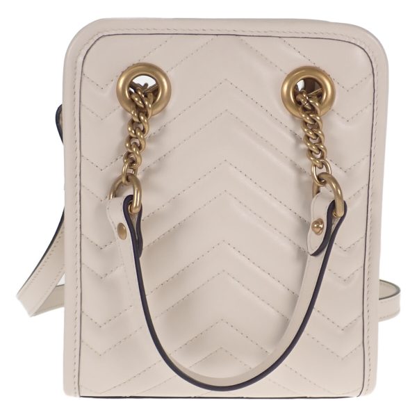 437793 02 Gucci GG Marmont Quilted Mini 2way Bag Ivory