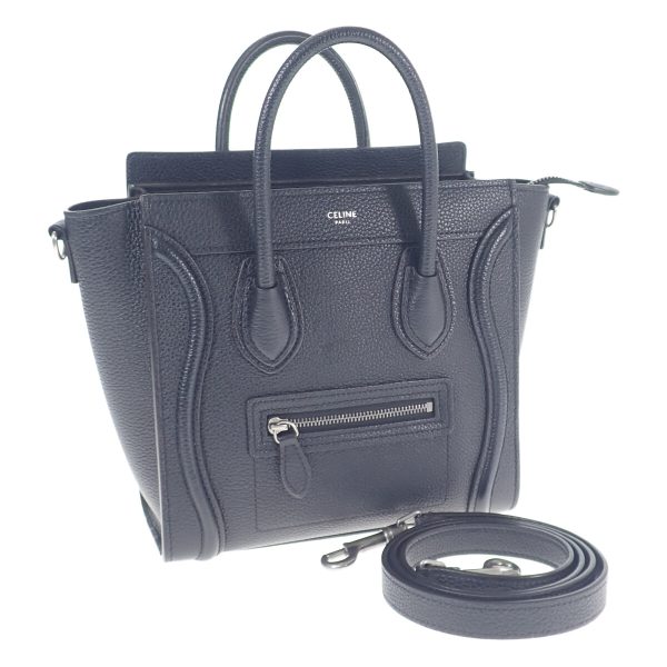 437860 01 Celine Luggage Nano Handbag Black