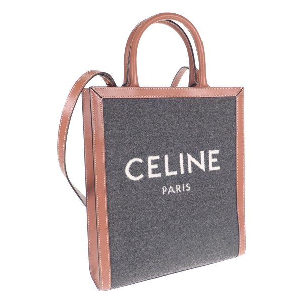 438197 01 Celine Textile Small Vertical 2way Bag Gray Beige