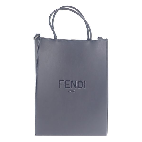 438276 02 Fendi Shopping Bag 2way Leather Black