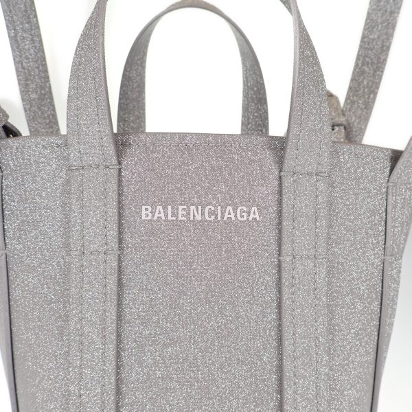 440448 07 Balenciaga Xs North South Polyurethane Silver