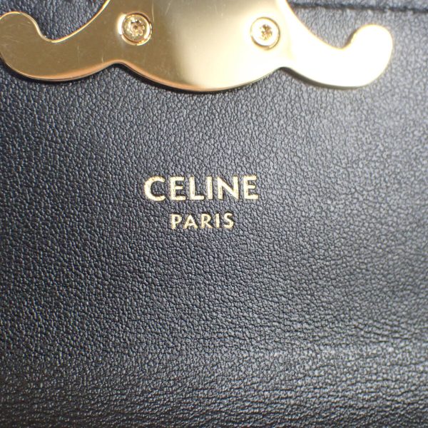 440819 06 Celine Mini Triomphe Shoulder Bag Black