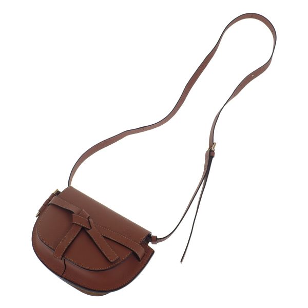 441959 02 Loewe Anagram Dual Gate Shoulder Bag Tan Brown