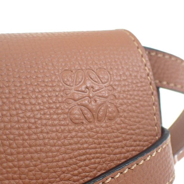 441959 09 Loewe Anagram Dual Gate Shoulder Bag Tan Brown