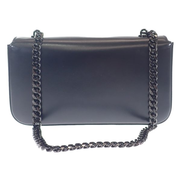 442688 03 Celine Triomphe Calfskin Claude Chain Shoulder Bag Black