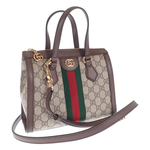 443730 01 Gucci Ophidia GG Small Tote Handbag Beige Ebony