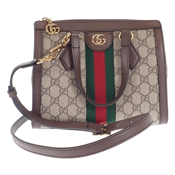 443730 02 Gucci Ophidia GG Small Tote Handbag Beige Ebony