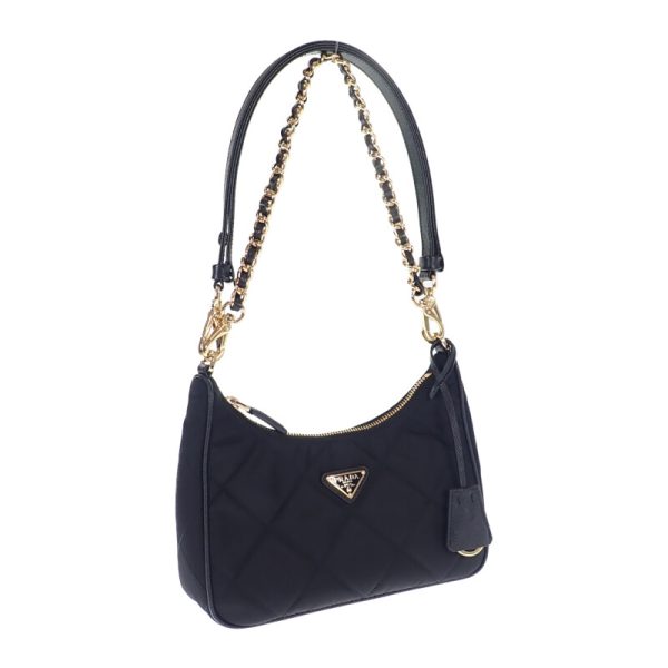 445215 02 Prada Chain Re nylon Mini Handbag Shoulder Black