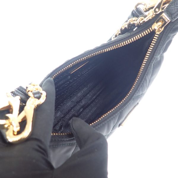 445215 08 Prada Chain Re nylon Mini Handbag Shoulder Black