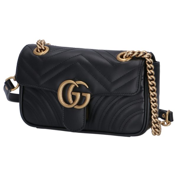 446744dtdit1000 1 Gucci GG Marmont Quilted Shoulder Bag Black Nero