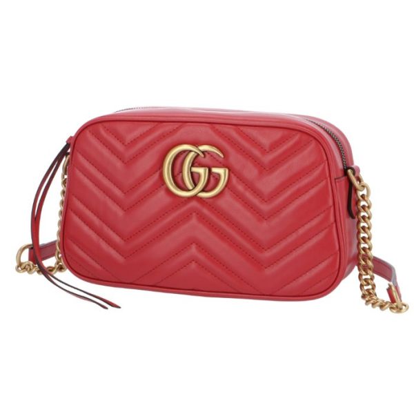 447632dtd1t6433 1 Gucci GG Marmont 20 Hibiscus Shoulder Bag Red