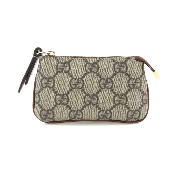 447964 klqhg 8526 01 Gucci Linea Supreme Canvas Key Case Beige Ebony