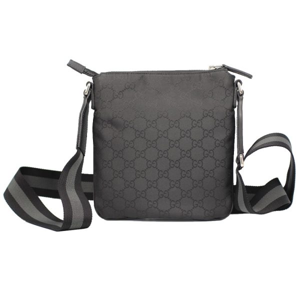 449183 g1xhn 1000 2 Gucci Shoulder Bag Black GG Nylon Messenger Crossbody