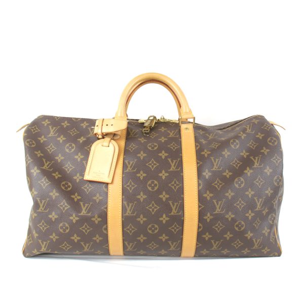 4555220802414t 1 Louis Vuitton Keepall 50 Monogram Boston Bag Monogram