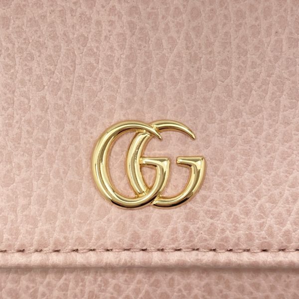 456116 cao0g 5909 03 Gucci Petite Marmont Leather Long Wallet Light Pink