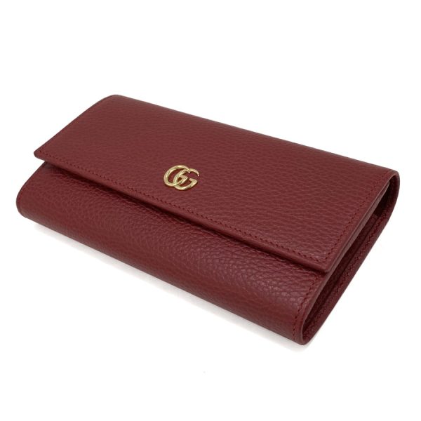 456116 cao0g 6433 4 Gucci Petite Marmont Leather Long Wallet Hibiscus Red Wine Red