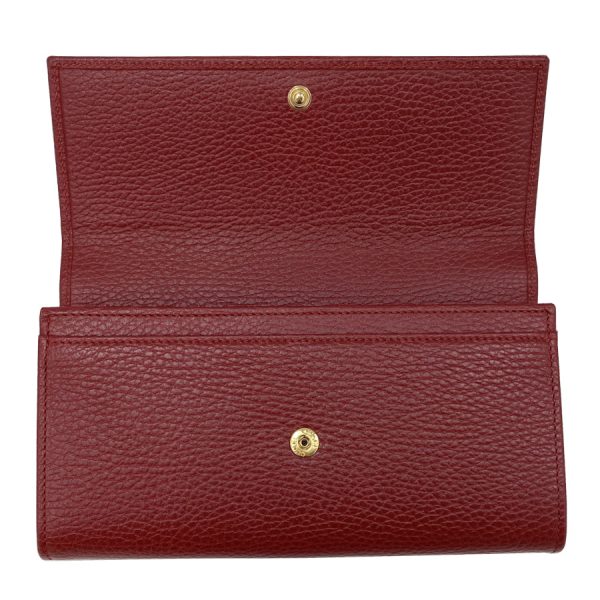 456116 cao0g 6433 5 Gucci Petite Marmont Leather Long Wallet Hibiscus Red Wine Red