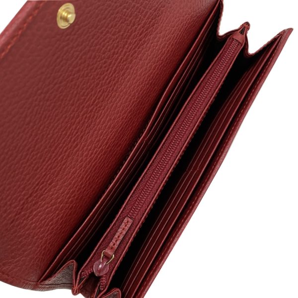 456116 cao0g 6433 6 Gucci Petite Marmont Leather Long Wallet Hibiscus Red Wine Red