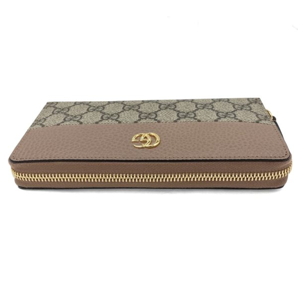 45611717wag5788 03 Gucci Marmont Leather Long Wallet Dusty Pink Beige Ebony