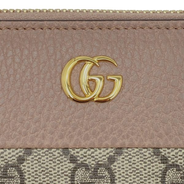 45611717wag5788 04 Gucci Marmont Leather Long Wallet Dusty Pink Beige Ebony