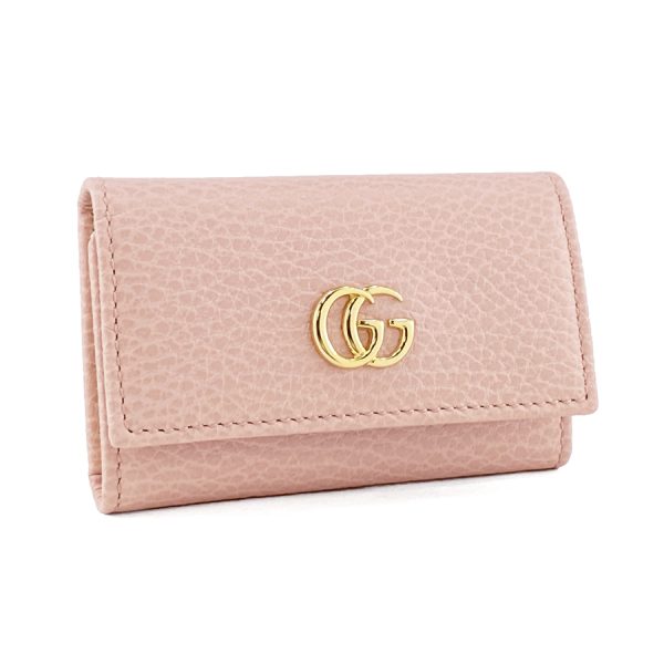 456118 cao0g 5909 01 Gucci Petite Marmont Leather Key Case Light Pink