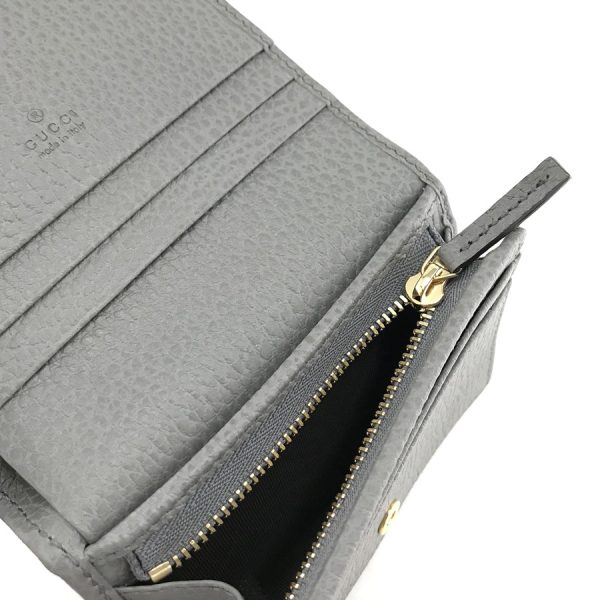 456126 cao0g 1711 05 Gucci Petite Marmont Leather Wallet Gray