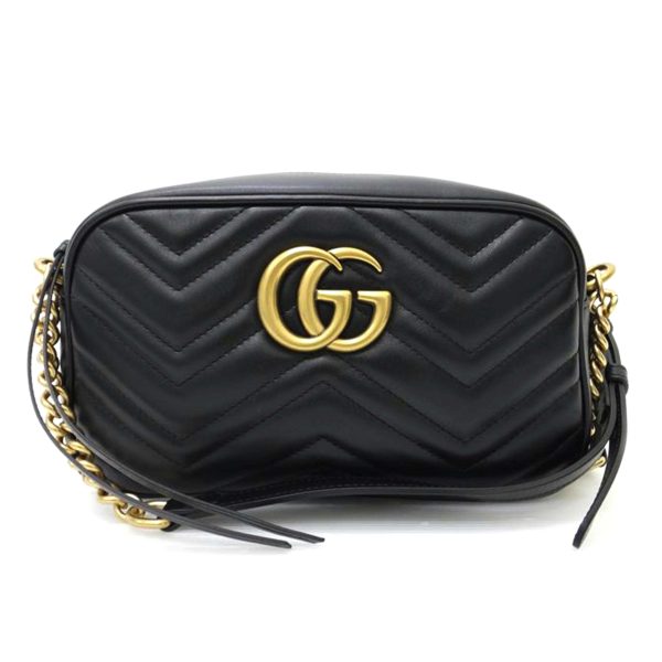 45779 1 Gucci Marmont Shoulder Bag Leather Black