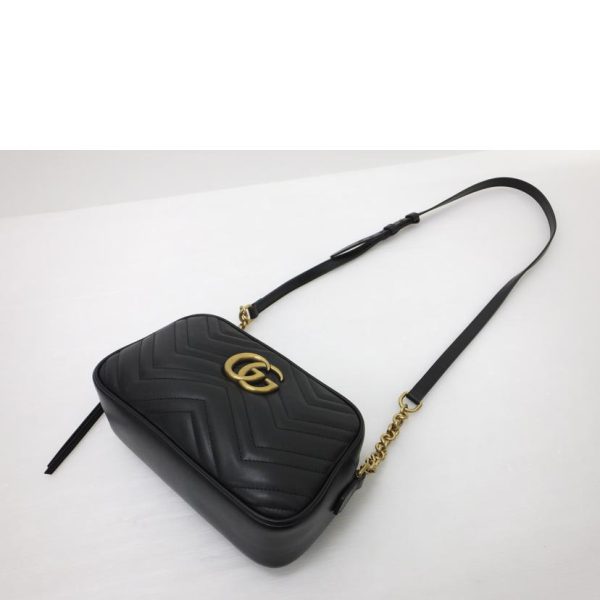 45779 3 Gucci Marmont Shoulder Bag Leather Black