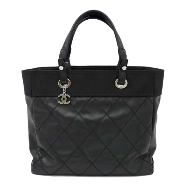 45794 1 Chanel Paris Biarritz Tote MM Nylon Leather