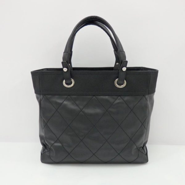 45794 2 Chanel Paris Biarritz Tote MM Nylon Leather