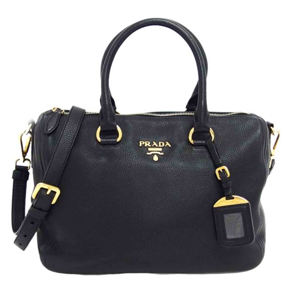 46354 1 Prada Soft Leather Shoulder Bag Black