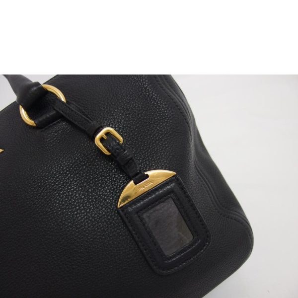 46354 9 Prada Soft Leather Shoulder Bag Black