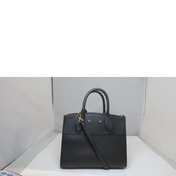 46529 4 Louis Vuitton Grain Leather City Steamer PM Bag Noir