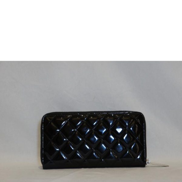 46585 2 Chanel Brilliant Matelasse Round Zipper Long Wallet