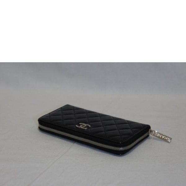 46585 3 Chanel Brilliant Matelasse Round Zipper Long Wallet