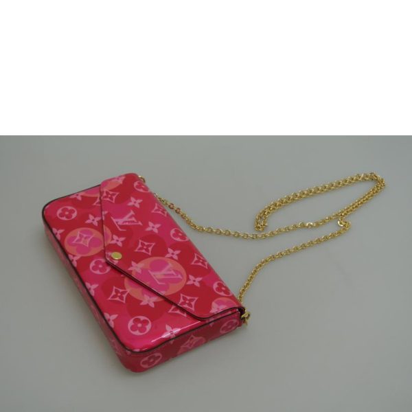 46625 3 Louis Vuitton Pochette Felicie Floral Pattern Bag Pink