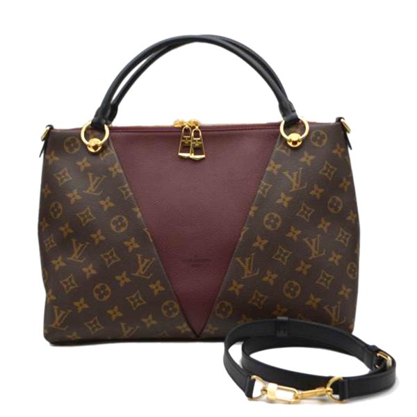 46688 1 Louis Vuitton MM Monogram Leisin Tote Bag Brown Purple