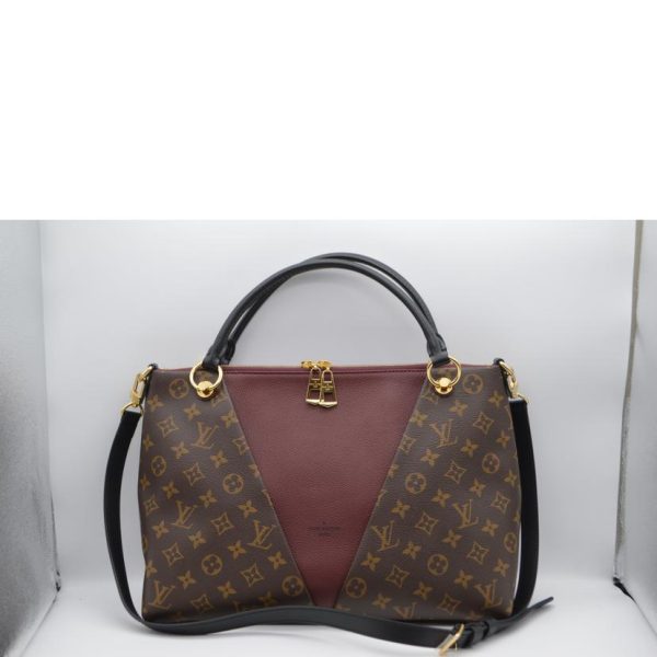 46688 2 Louis Vuitton MM Monogram Leisin Tote Bag Brown Purple