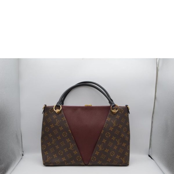 46688 3 Louis Vuitton MM Monogram Leisin Tote Bag Brown Purple