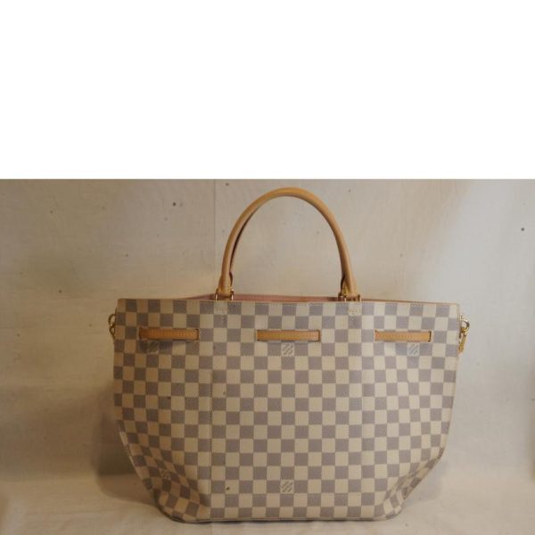 47078 2 Louis Vuitton Girolatta Damier Azur Handbag White