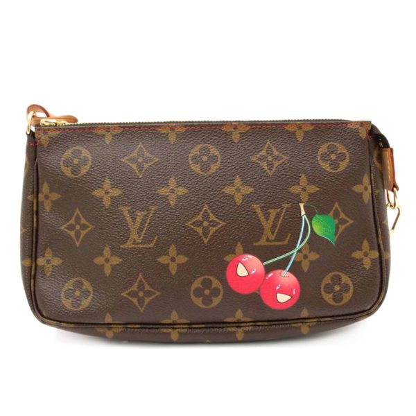 47322 1 Louis Vuitton Pochette Accessoire Monogram Cherry Shoulder Bag Brown