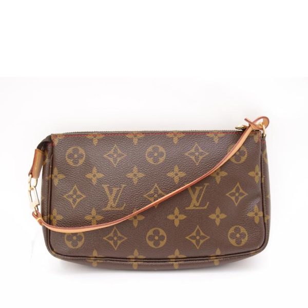 47322 2 Louis Vuitton Pochette Accessoire Monogram Cherry Shoulder Bag Brown